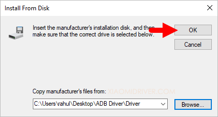 Install From Disk OK